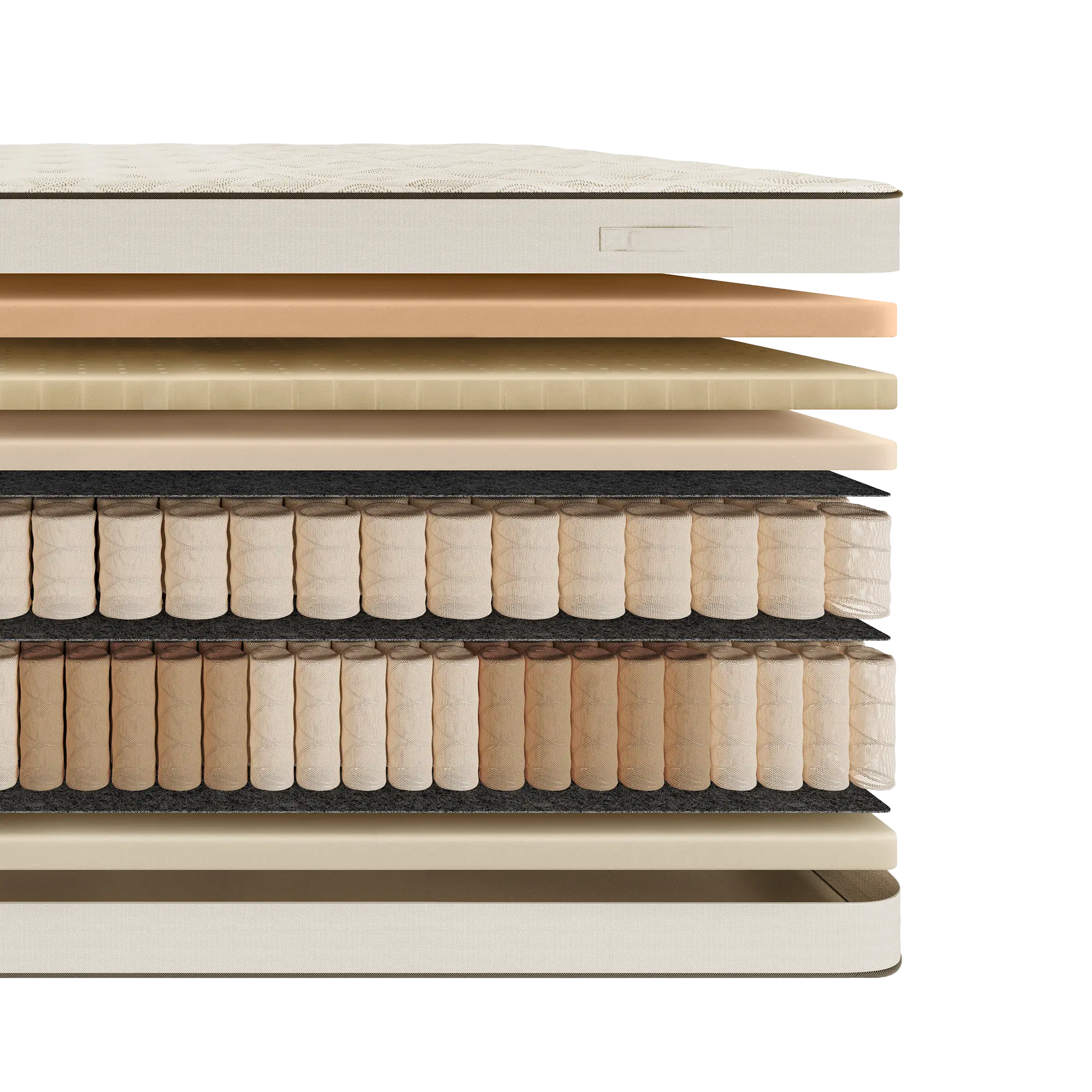 Zbliżenie sprężyn minipocket i multipocket w materacu Silver Luxsen