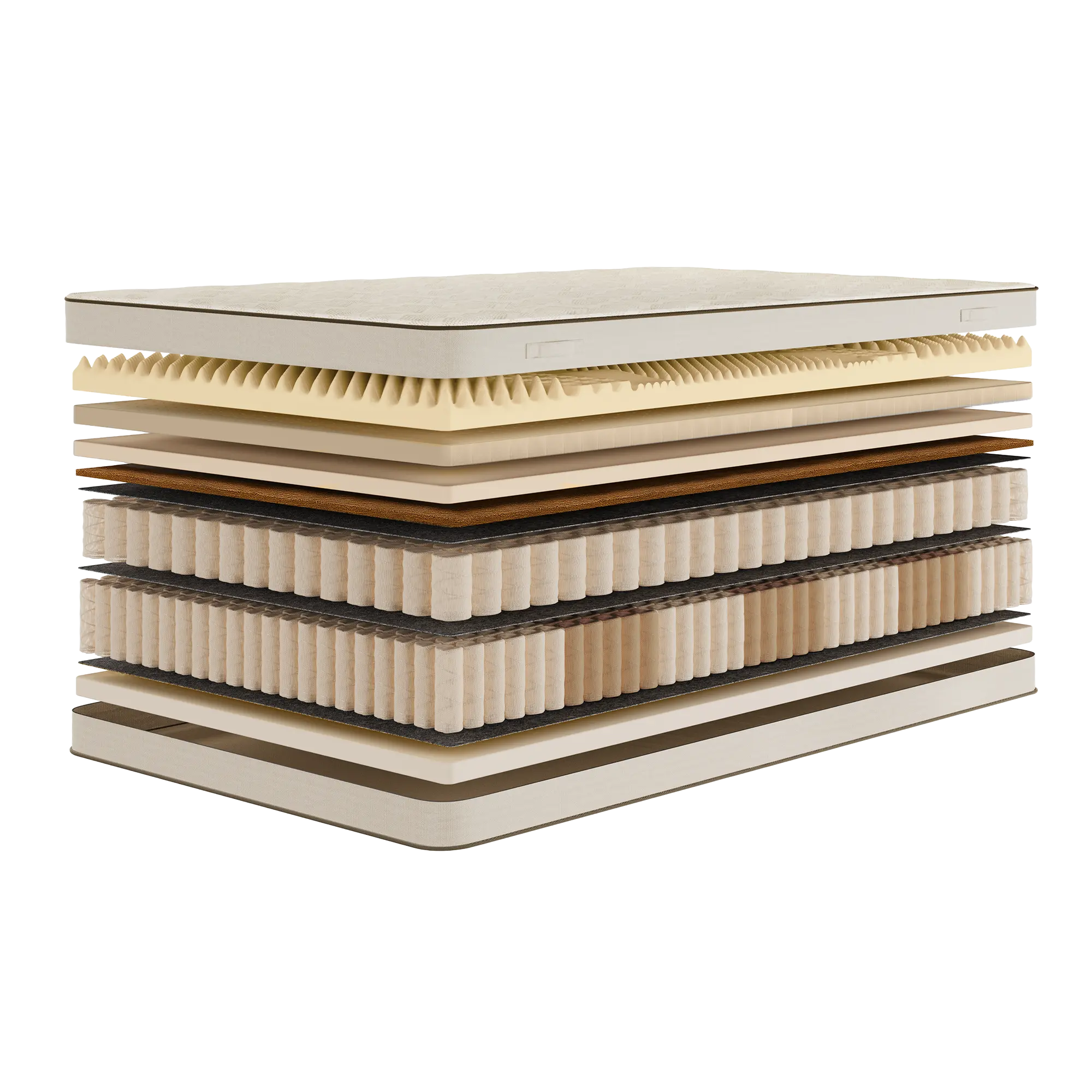 Dolna część materaca Silver Pro Luxsen – warstwa pianki poliuretanowej i sprężyn kieszeniowych